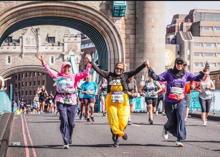 Muslim women running the Big Half